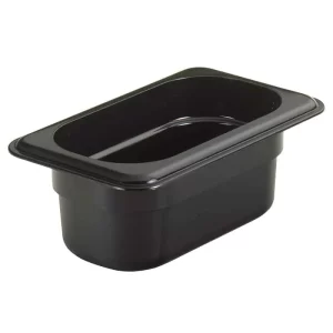 Cambro 1/9th x 100mm Black Polycarbonate Food Pan